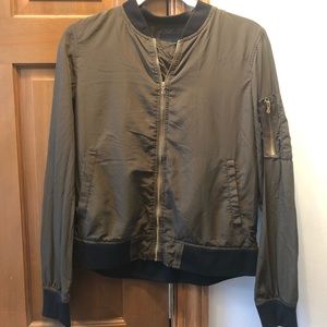 Army green light bomber jacket